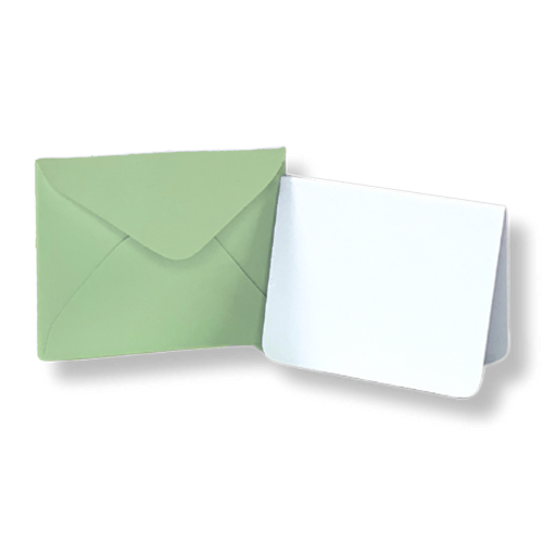 Pastel Green Mini Envelope & Note - Set of 10