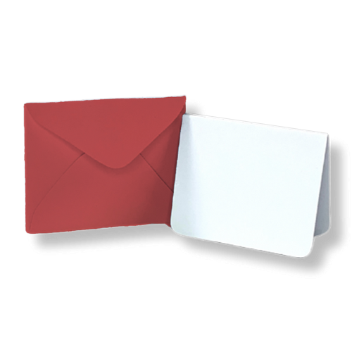 Dark Red Mini Envelope & Note - Set of 10