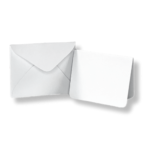 White Mini Envelope & Note - Set of 10