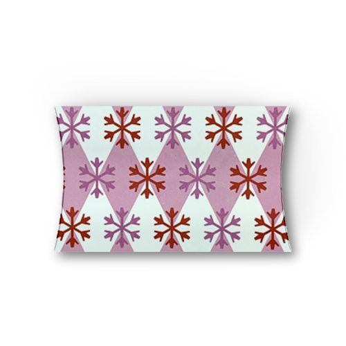 Pink & White Snowflake Argyle Pillow Box - Set of 2