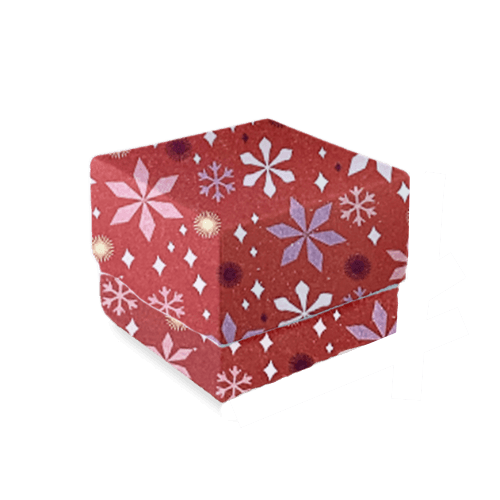 Snowflakes in Red Square Box