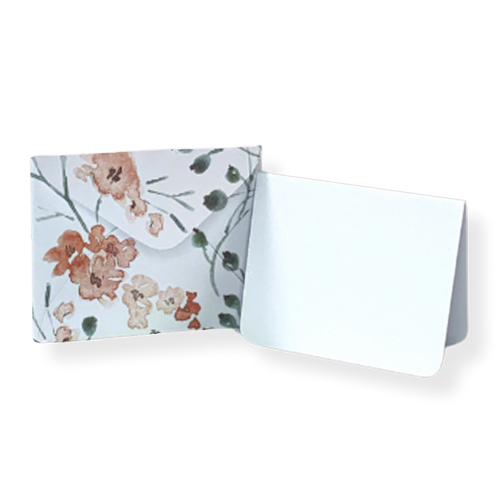 Rustic Petals Mini Envelope & Note - Set of 10