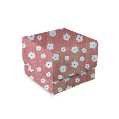 Blossoms Dots in Coral Square Box