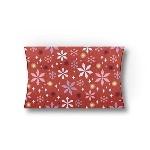 Snowflakes in Red Pillow Box - Set of 2