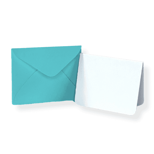 Aqua Mini Envelope & Note - Set of 10