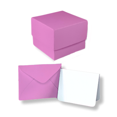 Fuchsia Bundle - 1 Square Box, 10 Mini Envelopes & 10 Mini Notes