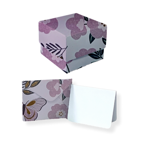 Plum Blossom Bliss Bundle - 1 Square Box, 10 Mini Envelopes & 10 Mini Notes