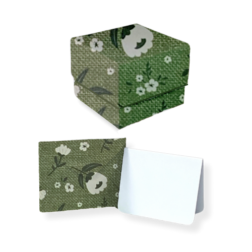 Farmhouse Green Floral Bundle - 1 Square Box, 10 Mini Envelopes & 10 Mini Notes