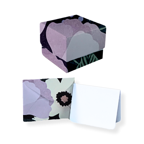 Lavender Poppies White Daisies Bundle - 1 Square Box, 10 Mini Envelopes & 10 Mini Notes