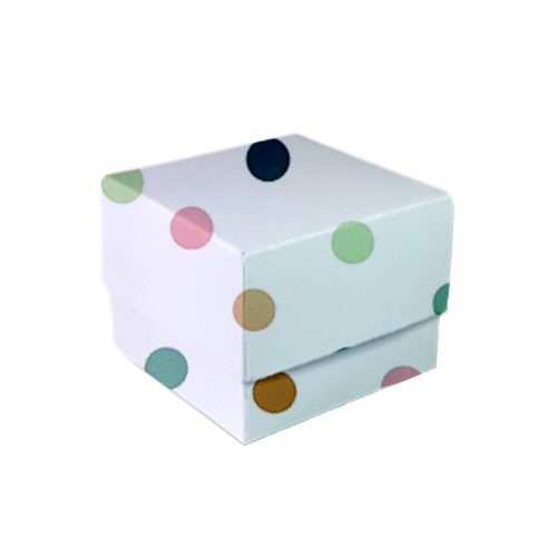 Multi-colored Polka Dot Square Box