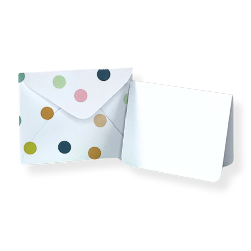 Multi-colored Polka Dot Mini Envelope & Note - Set of 10